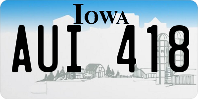 IA license plate AUI418