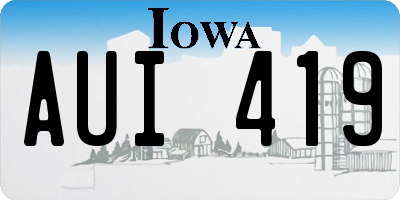 IA license plate AUI419