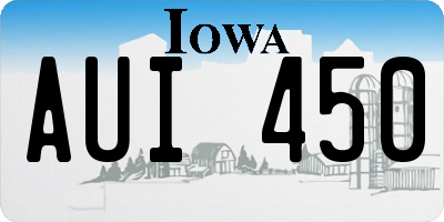 IA license plate AUI450