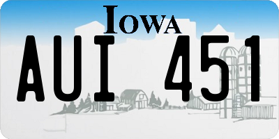 IA license plate AUI451