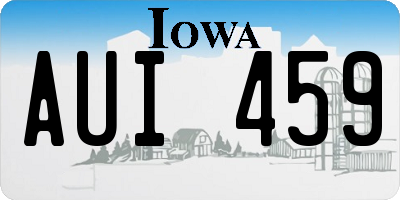 IA license plate AUI459
