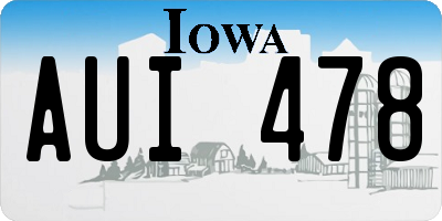 IA license plate AUI478