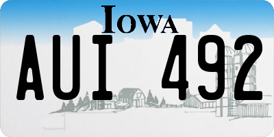 IA license plate AUI492
