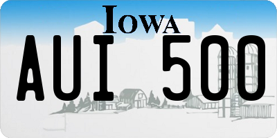 IA license plate AUI500