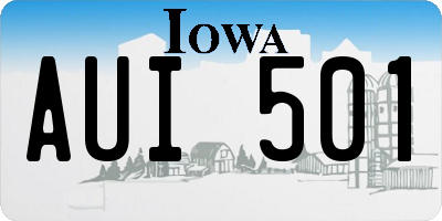 IA license plate AUI501