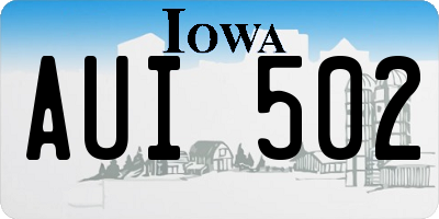 IA license plate AUI502
