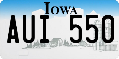 IA license plate AUI550