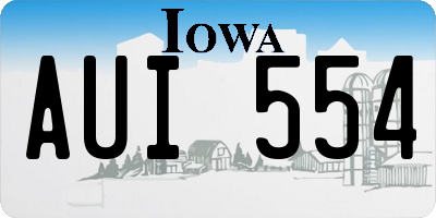 IA license plate AUI554