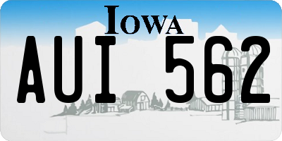 IA license plate AUI562