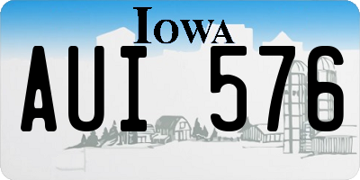 IA license plate AUI576