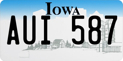 IA license plate AUI587
