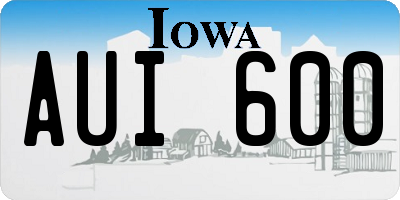 IA license plate AUI600