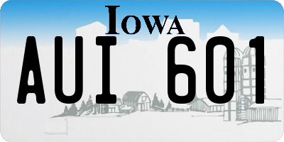 IA license plate AUI601