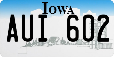 IA license plate AUI602