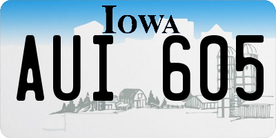 IA license plate AUI605