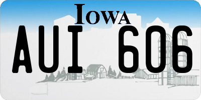 IA license plate AUI606