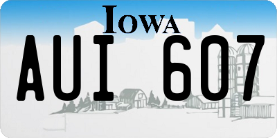 IA license plate AUI607