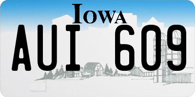 IA license plate AUI609