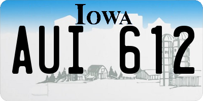 IA license plate AUI612