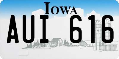 IA license plate AUI616