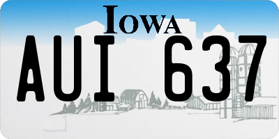 IA license plate AUI637