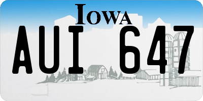 IA license plate AUI647