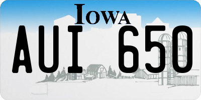 IA license plate AUI650
