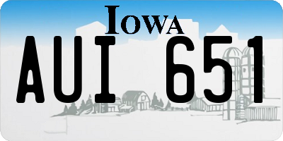 IA license plate AUI651