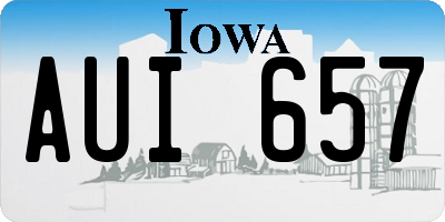IA license plate AUI657