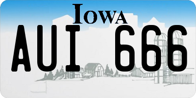 IA license plate AUI666