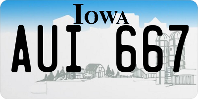 IA license plate AUI667