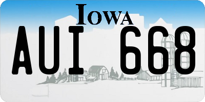 IA license plate AUI668