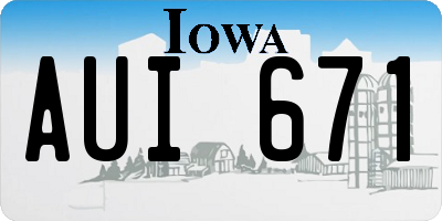IA license plate AUI671