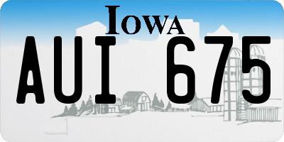 IA license plate AUI675