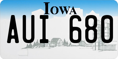 IA license plate AUI680
