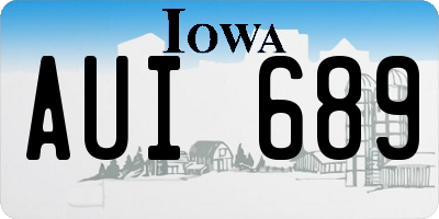 IA license plate AUI689