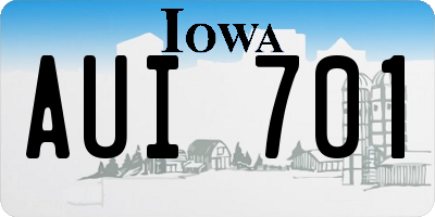 IA license plate AUI701