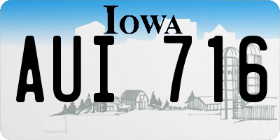 IA license plate AUI716