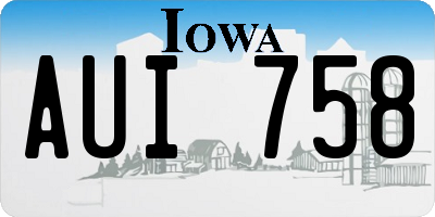 IA license plate AUI758