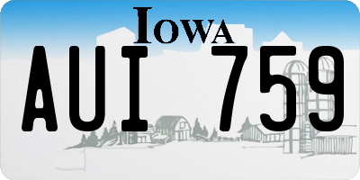 IA license plate AUI759