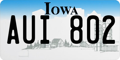 IA license plate AUI802