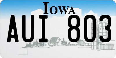 IA license plate AUI803