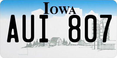 IA license plate AUI807