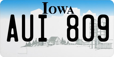IA license plate AUI809