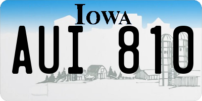 IA license plate AUI810