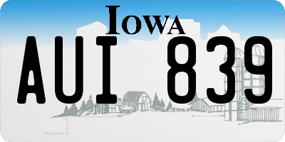 IA license plate AUI839