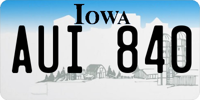 IA license plate AUI840
