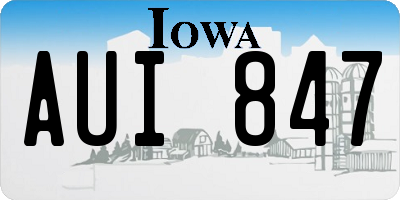 IA license plate AUI847