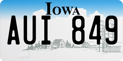 IA license plate AUI849