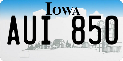 IA license plate AUI850
